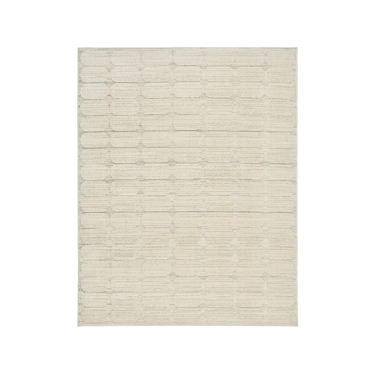 Cream geometric patterned rug product shot