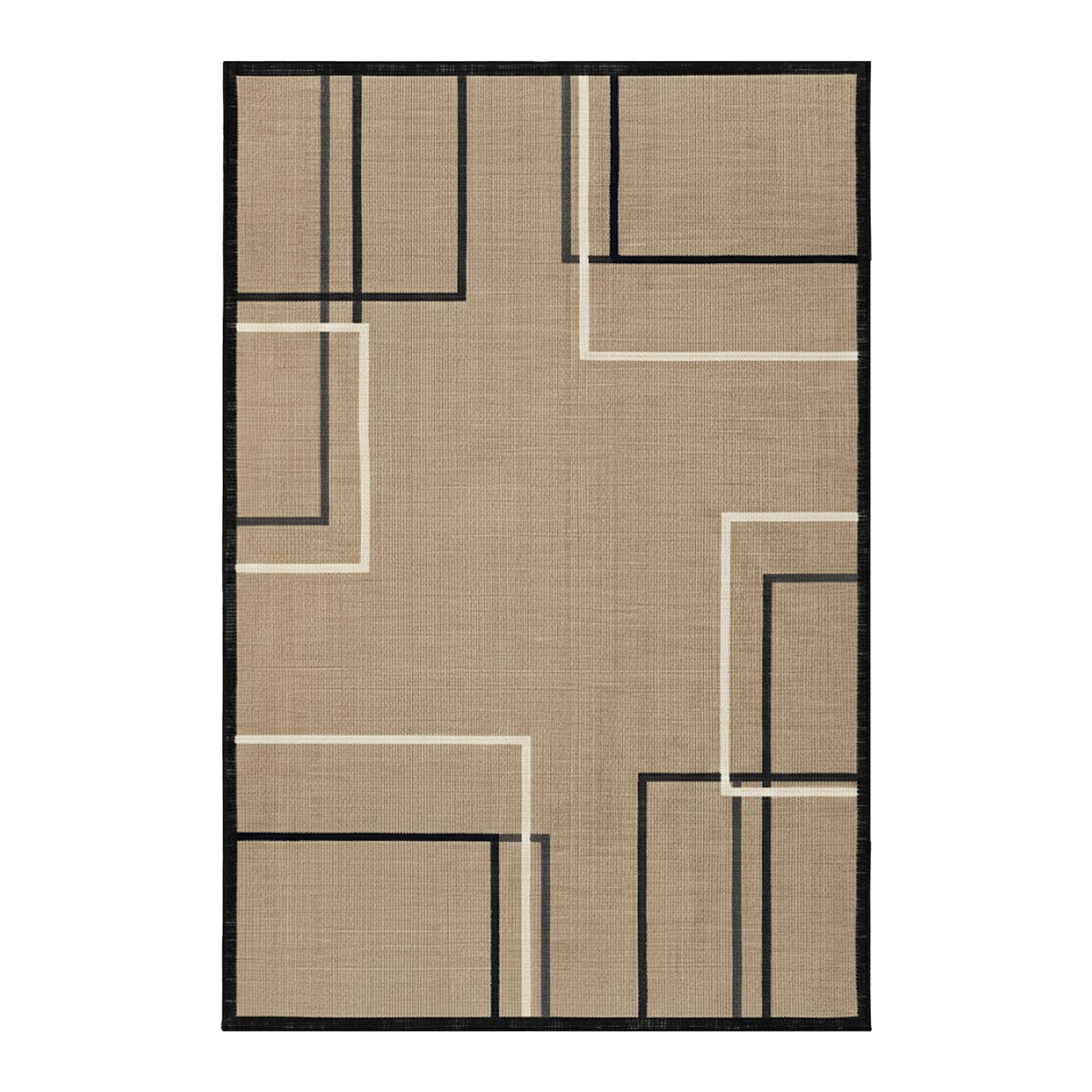 Patio rug transformed from product image to outdoor room scene